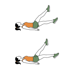 Illustration einer Person bei der Übung Flutter Kicks