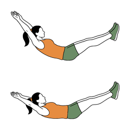 Illustration of a person doing Hollow Body Rocks