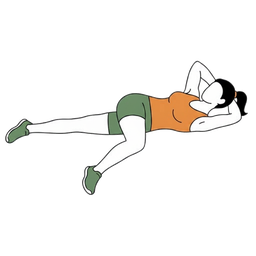Illustration of a person doing Oblique Crunches