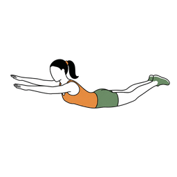 Illustration einer Person bei der Übung Superman