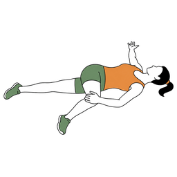Illustration of a person doing Supine Twist