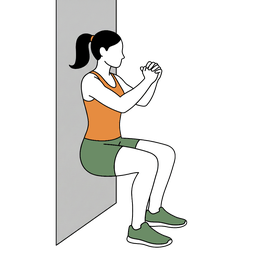Illustration einer Person bei der Übung Wall Sit