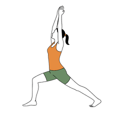 Illustration of a person doing Warrior I