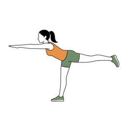 Illustration of a person doing Warrior III