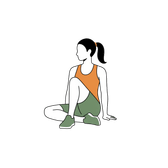 Illustration of a person doing 90/90 Hip Stretch