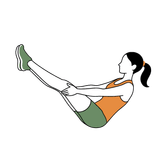 Illustration of a person doing Boat Pose