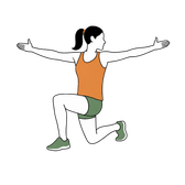 Illustration of a person doing Half Kneeling Thoracic Rotations