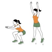 Illustration of a person doing Jump Squats