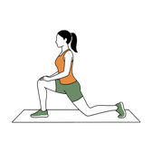 Illustration of a person doing Kneeling Hip Flexor Stretch