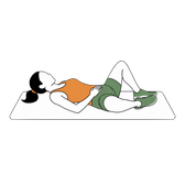 Illustration of a person doing Reclined Butterfly
