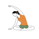 Illustration of a person doing Seated Side Stretch