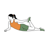 Illustration of a person doing Side Lying Quadricep Stretch