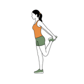 Illustration of a person doing Standing Quad Stretch