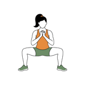 Illustration of a person doing Sumo Squats