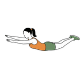 Illustration of a person doing Supermans
