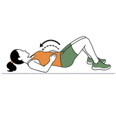 Illustration of a person doing Supine Pelvic Tilts