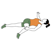 Illustration of a person doing Supine Twist