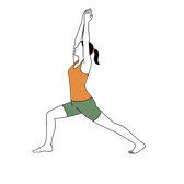 Illustration of a person doing Warrior I