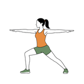 Illustration of a person doing Warrior II