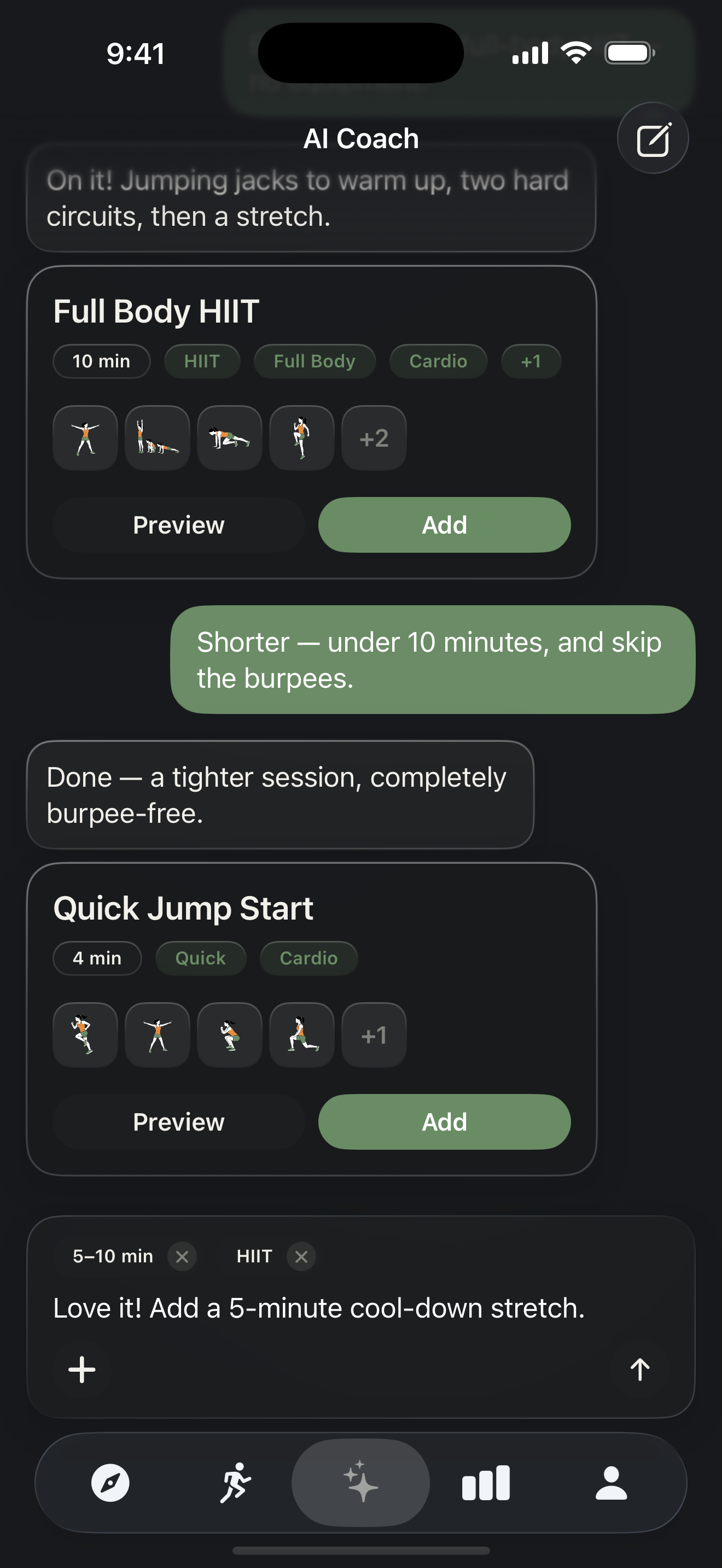 Zestimer iPhone screenshot — AI Coach