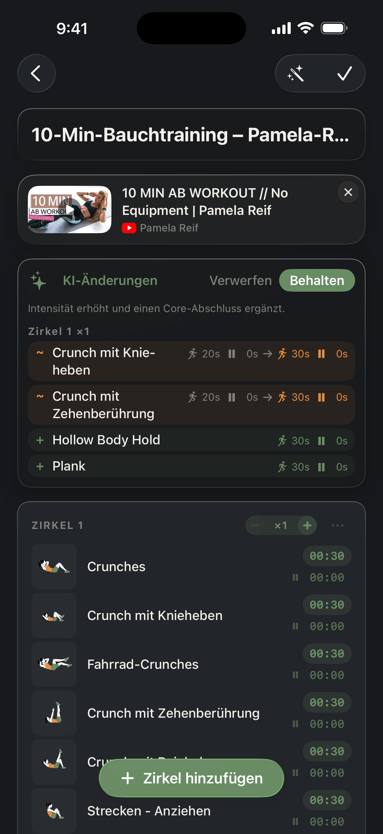 KI-Coach-Screen in Zestimer