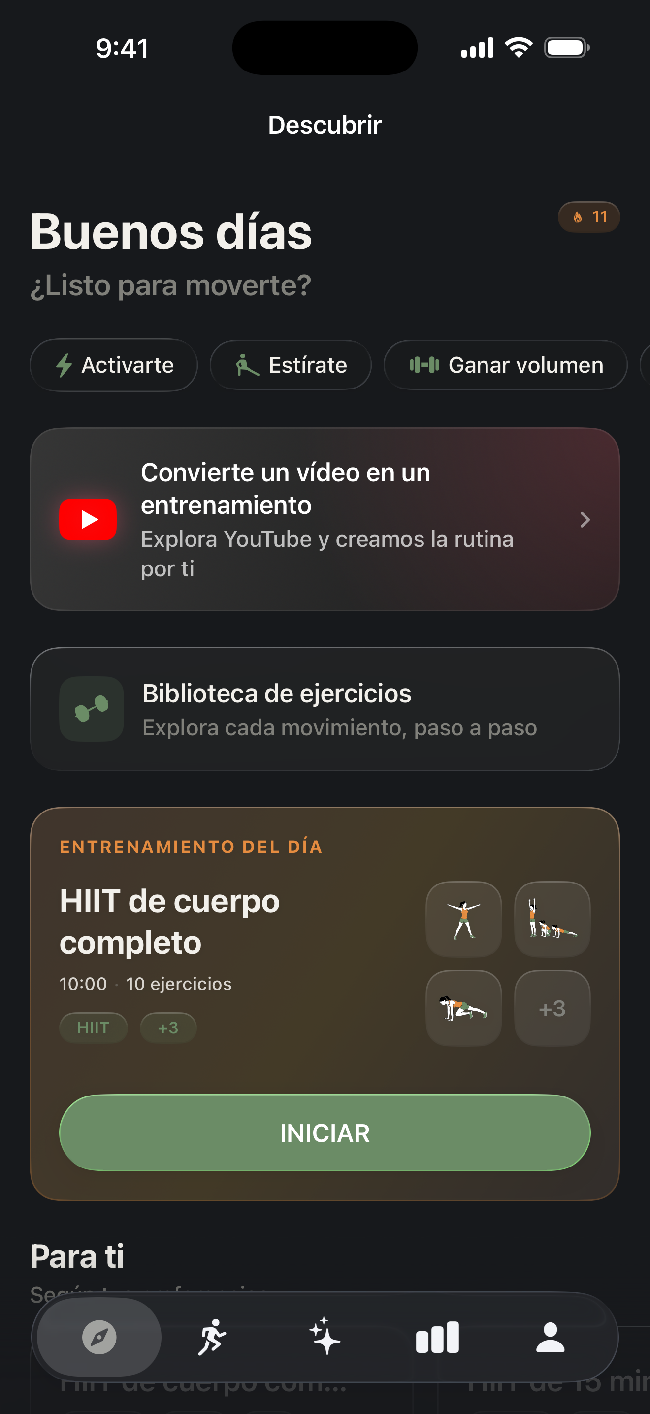 Pantalla de Descubrir en Zestimer