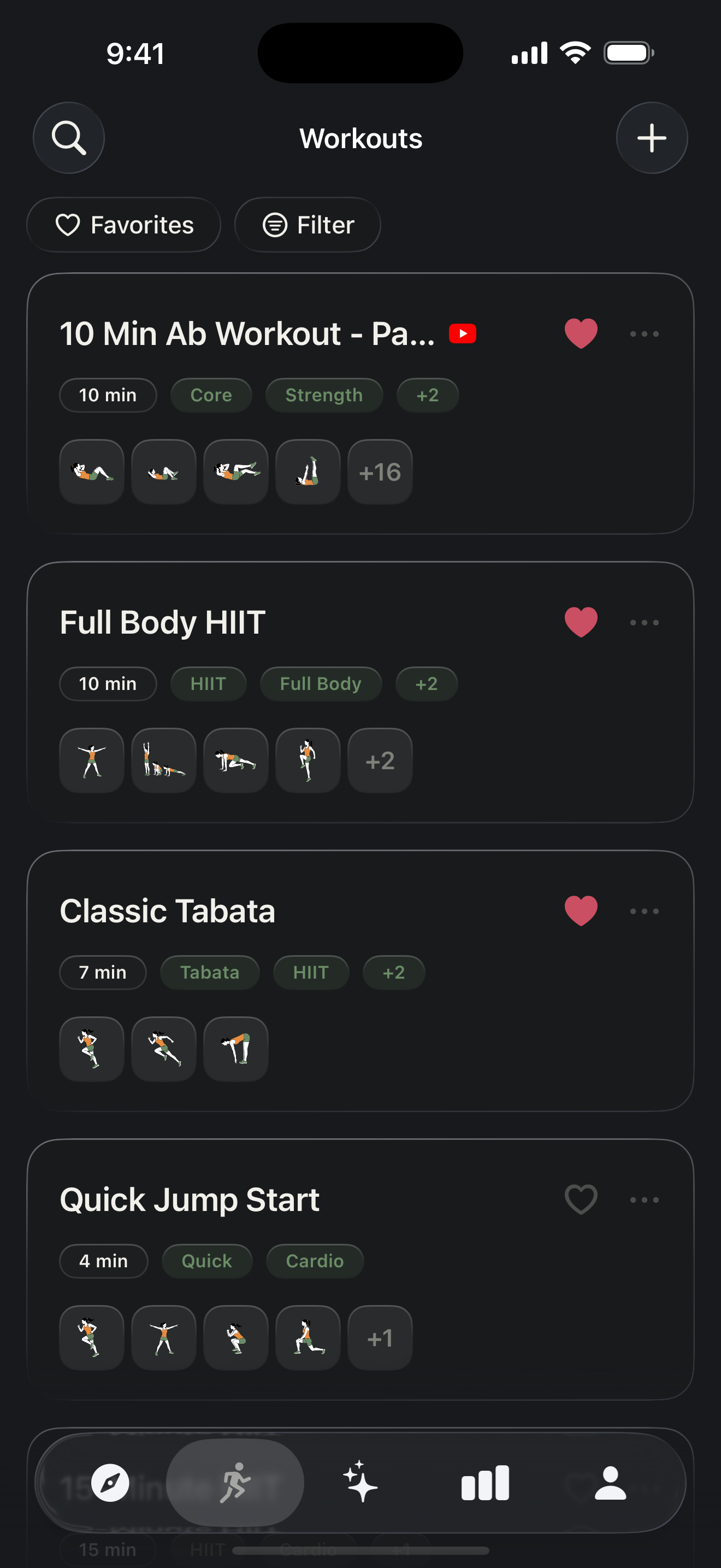 Zestimer iPhone screenshot — Workouts